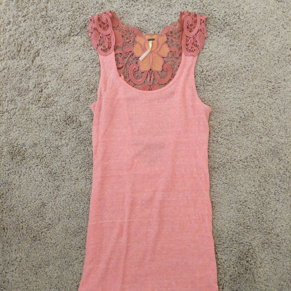 Tank with lace on back